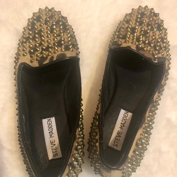 3/$25 Sale 🎈Steve Madden studded animal print flats loafers - Picture 6 of 9